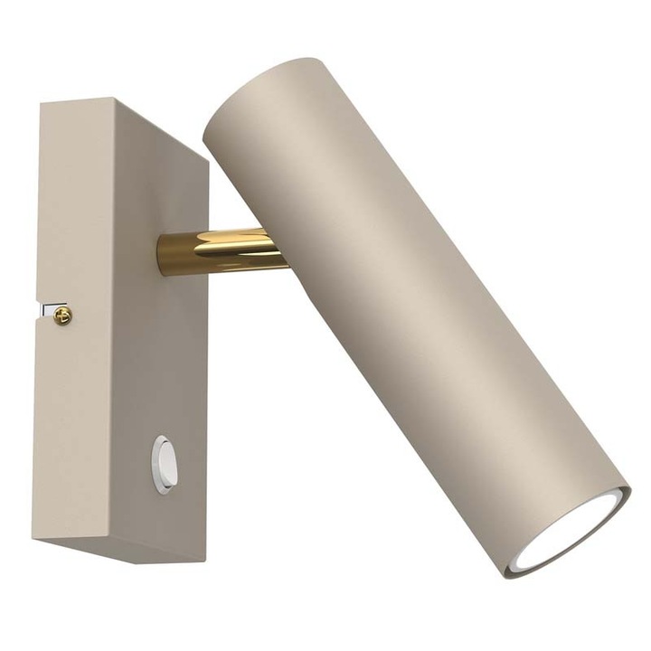 Spot LUMINEX 256 Axion cu intrerupator, bej/auriu, 1xGU10, 16x10x24cm