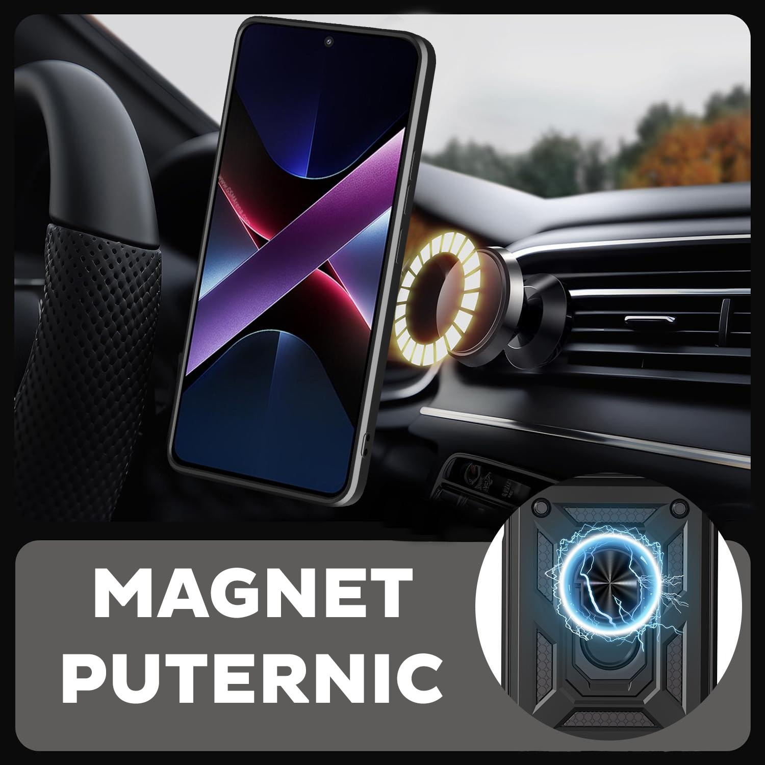 Husa pentru Oppo Reno 14 F / Reno 14 FS 5G cu inel rotativ 360 Daden, Camshield series, Hybrid Antisoc, Slider pentru protectia camerei, Albastru