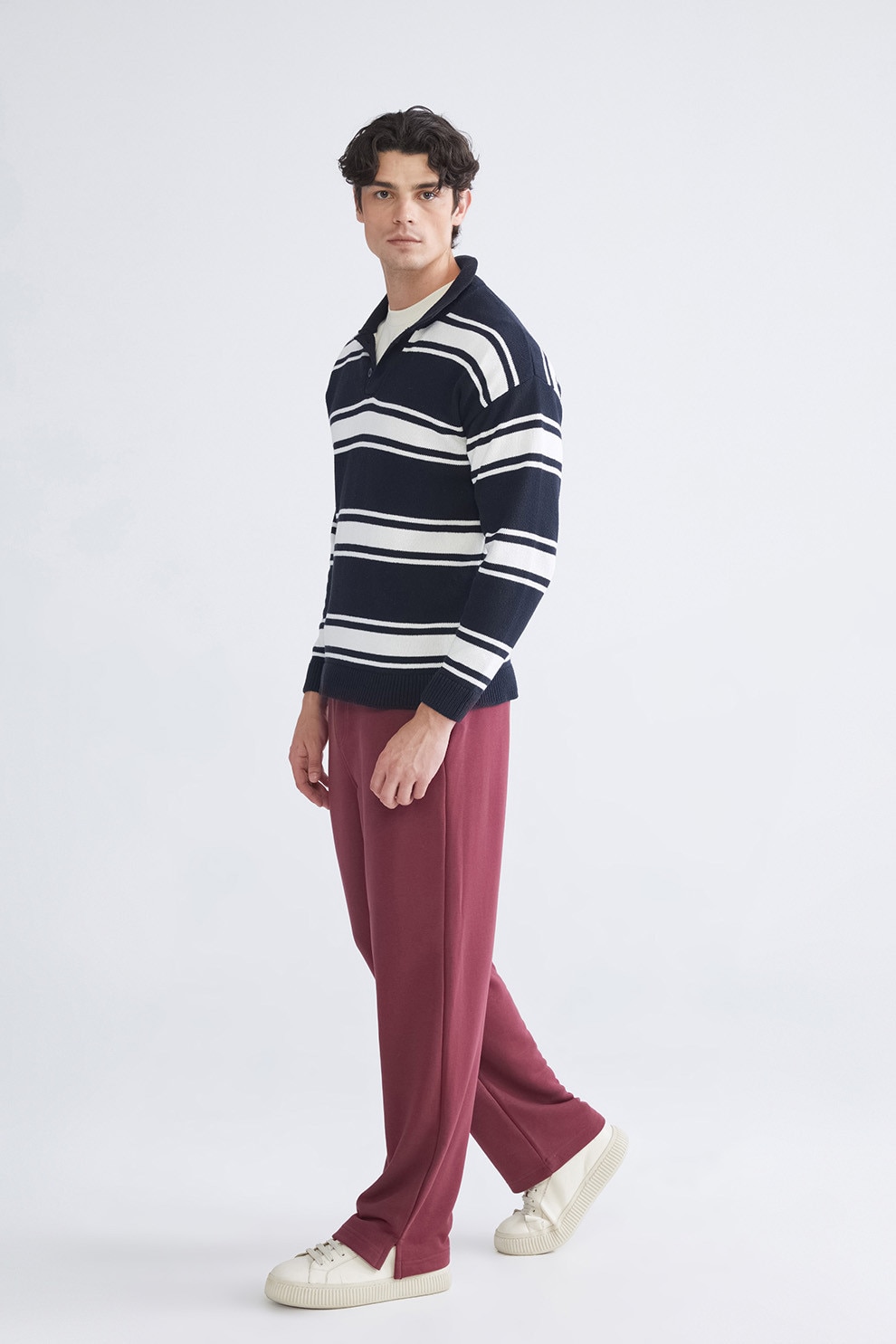 LC WAIKIKI, Pantaloni de trening cu snur, Visiniu, L