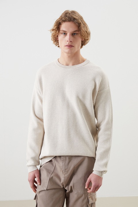 LC WAIKIKI, Pulover cu decolteu la baza gatului si maneci cazute, Bej deschis