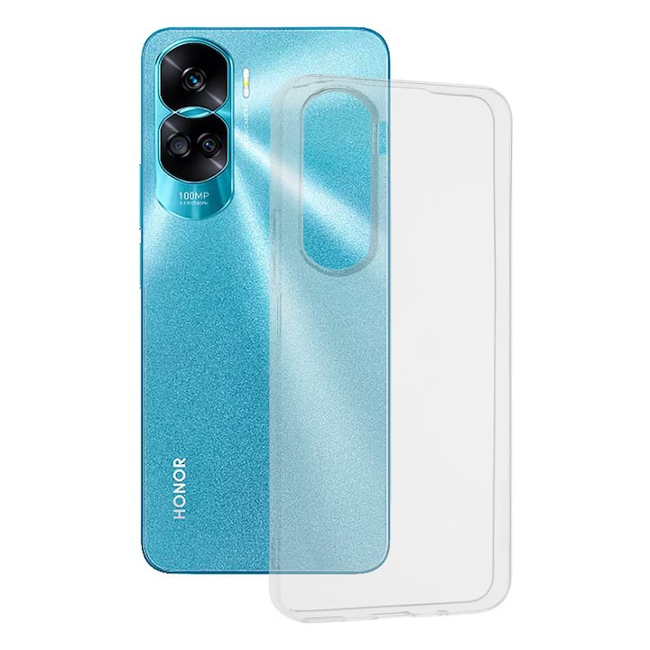 Защитен калъф, Flippy, съвместим с Honor 90 Lite, TPU, прозрачен