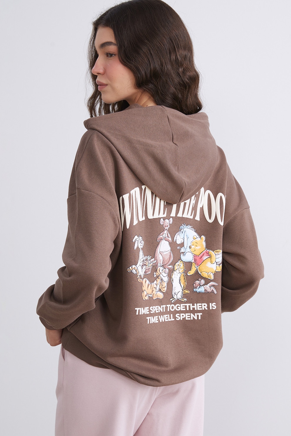 LC WAIKIKI, Hanorac lejer cu imprimeu Winnie the Pooh, Alb fildes