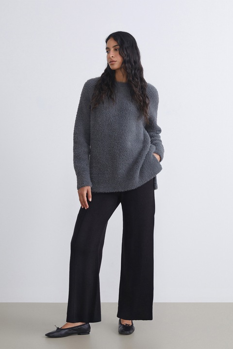 LC WAIKIKI, Pantaloni cu croiala dreapta si talie inalta, Negru