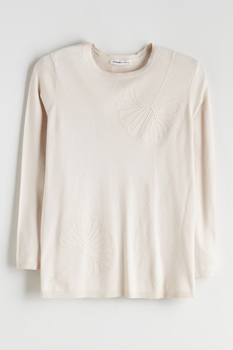 LC WAIKIKI, Pulover uni cu decolteu la baza gatului, Alb fildes