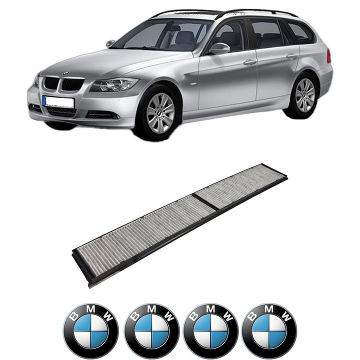 Filtru habitaclu polen Carbon BMW Seria 3 Touring (E91) 320 d xDrive din 2009-2012 KW 120 CP 163 CMC 1995, Auto, Bosch, 4x Stickere auto cu BMW