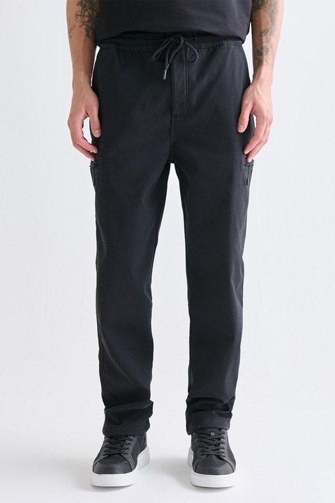 LC WAIKIKI, Pantaloni regular fit cu snur, Negru