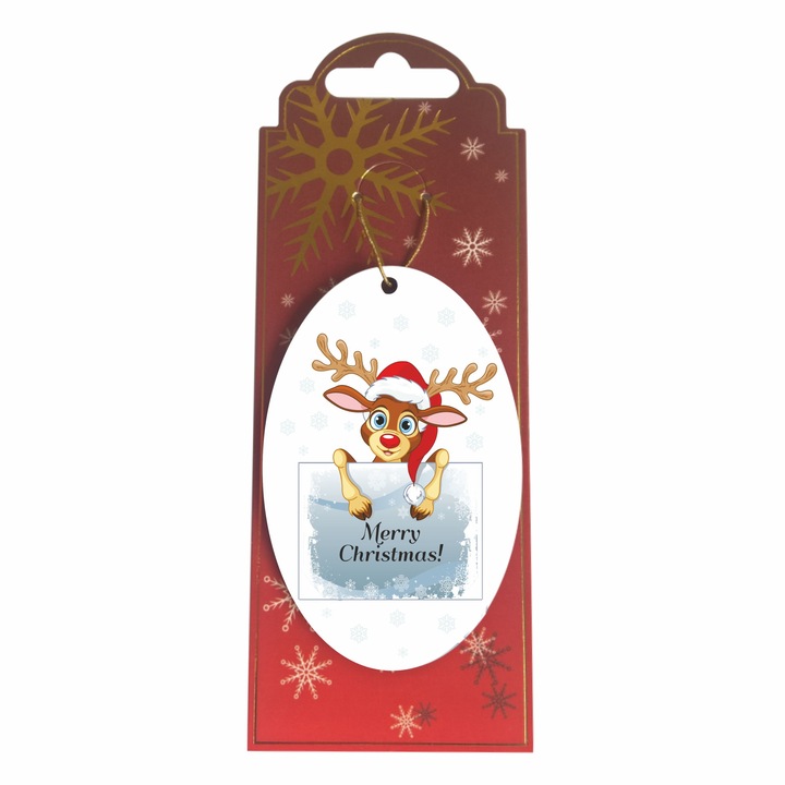 Ornament de pom Merry Christmas ren