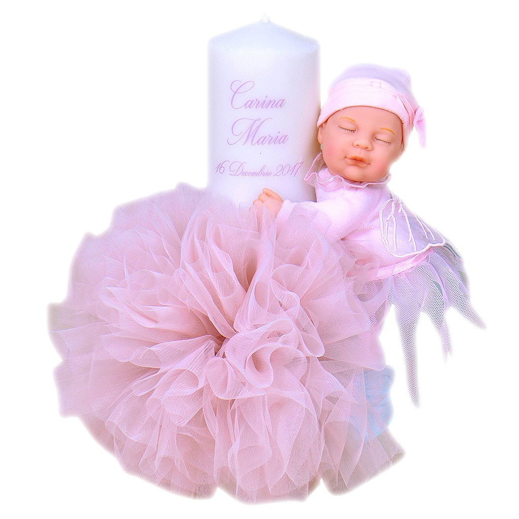 Lumanare botez personalizata bebelus Agnes