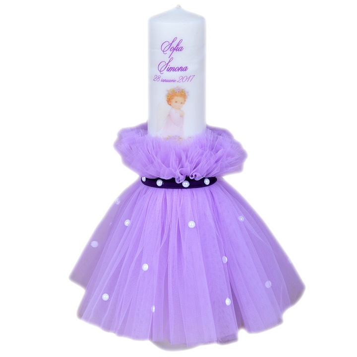Lumanare de botez personalizata Angel