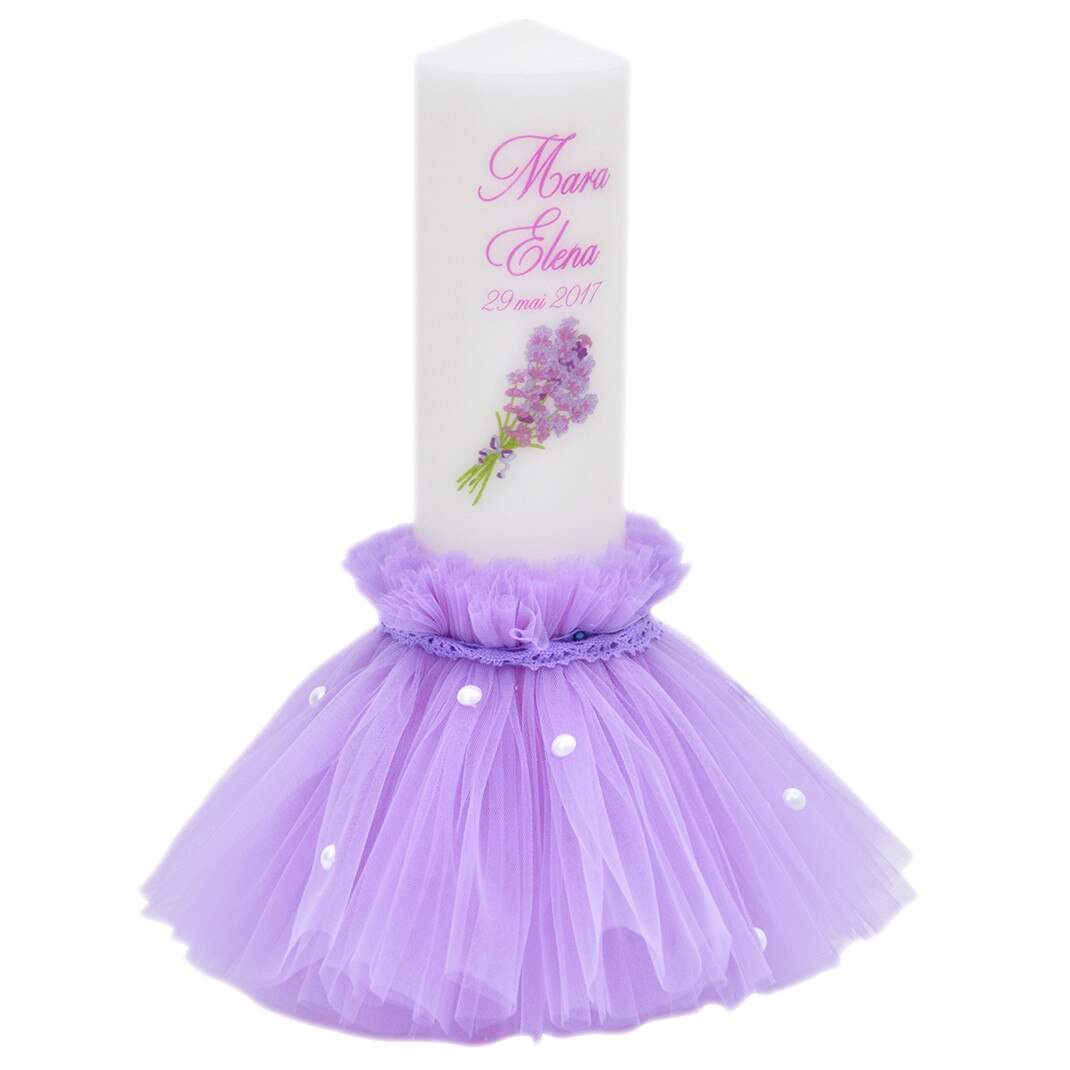 Lumanare de botez Lavanda