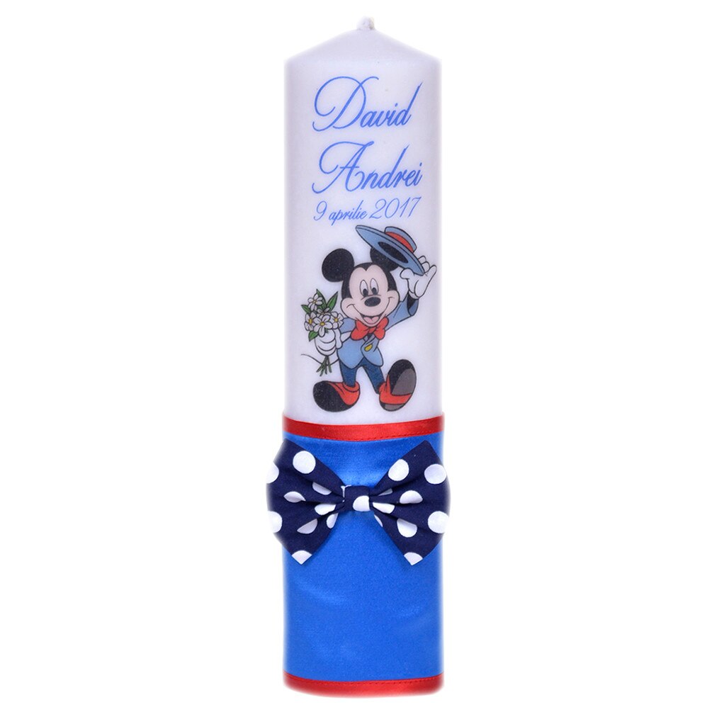 Lumanare de botez personalizata Mickey Mouse