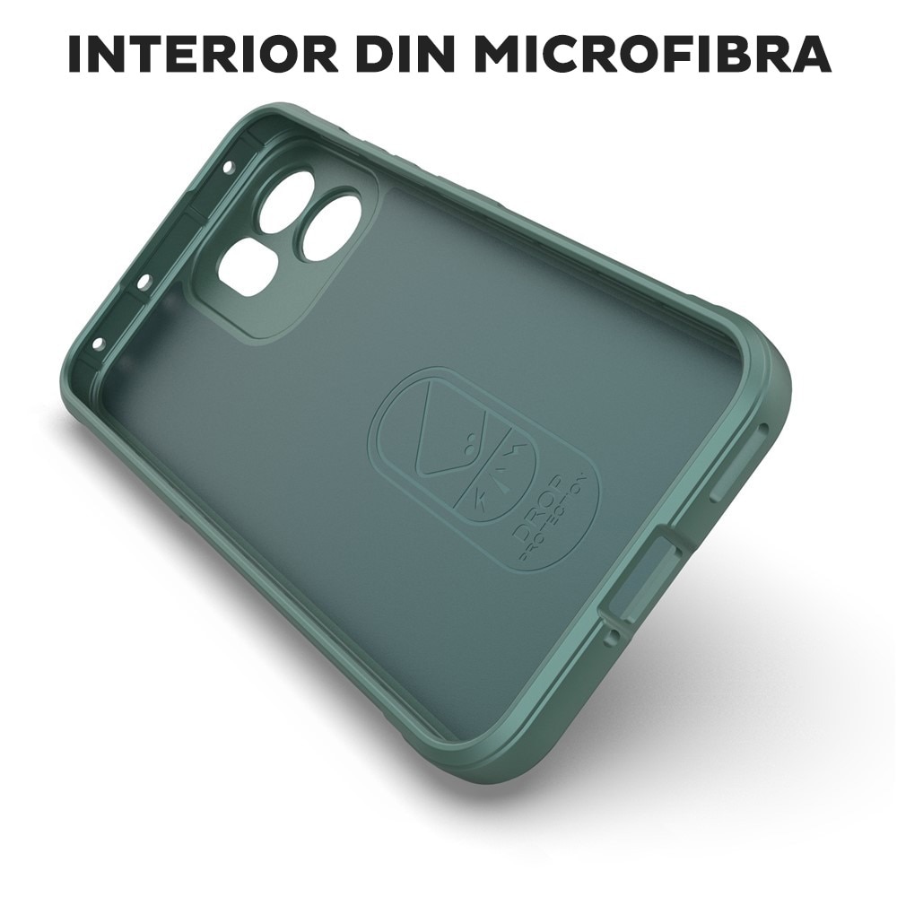 Husa pentru Oppo Reno 14 F / Reno 14 FS 5G DaDen® Magic Shield, Antisoc, Interior microfibra, TPU, Verde
