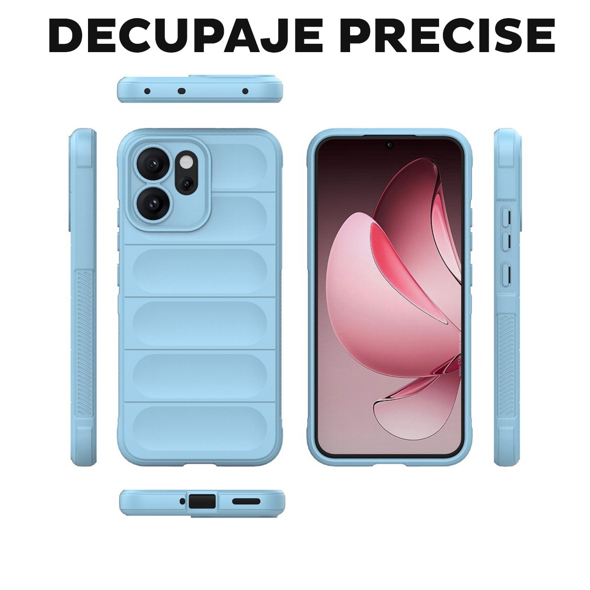 Husa pentru Oppo Reno 14 F / Reno 14 FS 5G DaDen® Magic Shield, Antisoc, Interior microfibra, TPU, Albastru