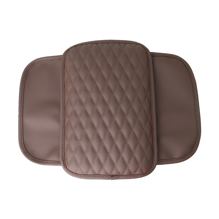 Cotiera auto pentru cot, Husa pentru consola centrala a masinii, cu 2 buzunare de depozitare，maro cafea