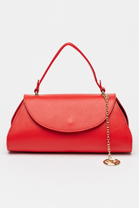 Antonia Moretti, Geanta din piele cu maner si bareta suplimentara, Rosu vermillion