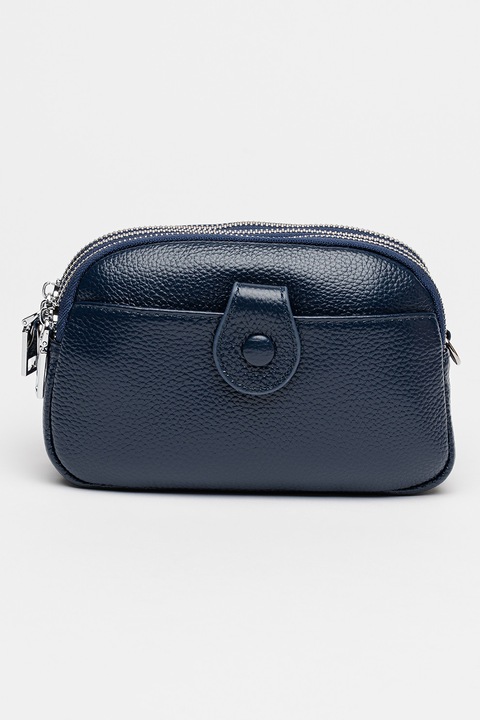 Antonia Moretti, Geanta crossbody de piele, Albastru inchis