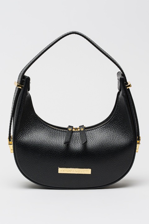 Antonia Moretti, Logós bőr válltáska, Fekete