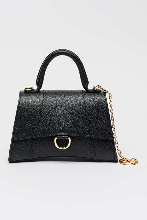 Chiara Canotti, Fedőlapos bőrtáska keresztpánttal, Fekete