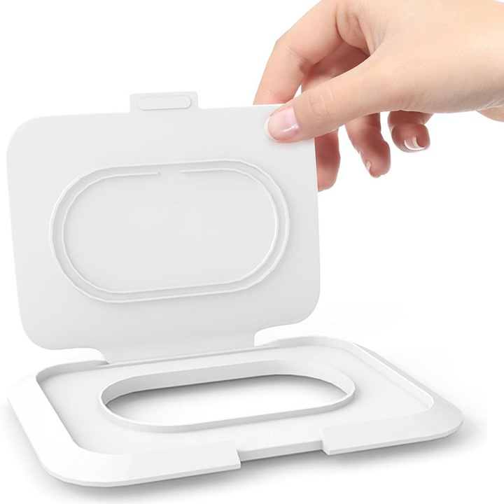 Капак за мокри кърпички, лесен за употреба, за многократна употреба, запазва свежестта на кърпичките, идеален за различни опаковки, преносим, висококачествени материали, херметично затваряне, бял