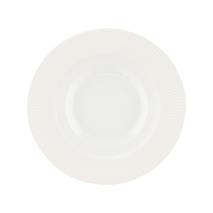 Farfurioara suport ceasca AMBITION Curly, 15.8cm, portelan, alb