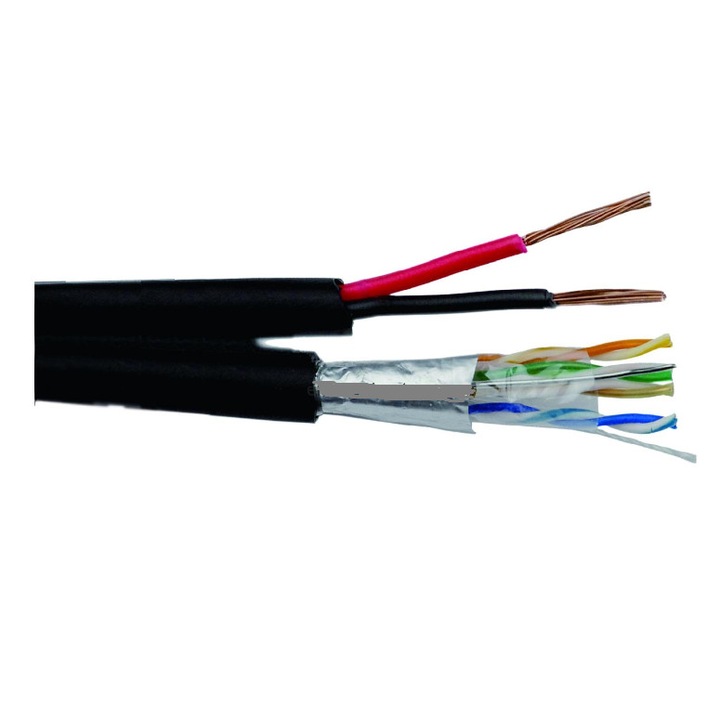 FTP кабел cat5 меден със захранване 0.75мм барабан 305м