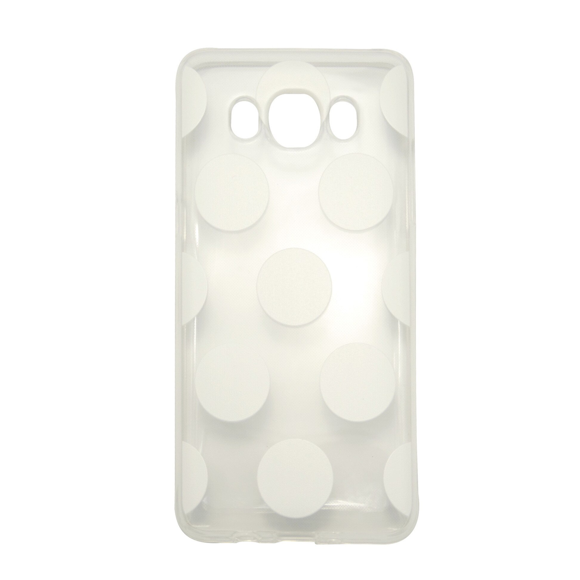 Husa silicon slim GreenGo Ultra Trendy Circle transparent + alb pentru Samsung Galaxy J5 (SM-J510F) 2016