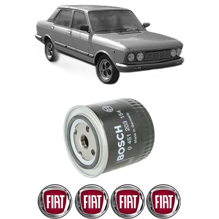 Filtru ulei FIAT 132 (132_) 1.6 din 1977-1982 KW 65 CP 88 CMC 1585, auto, Bosch, 4x Stickere auto cu FIAT