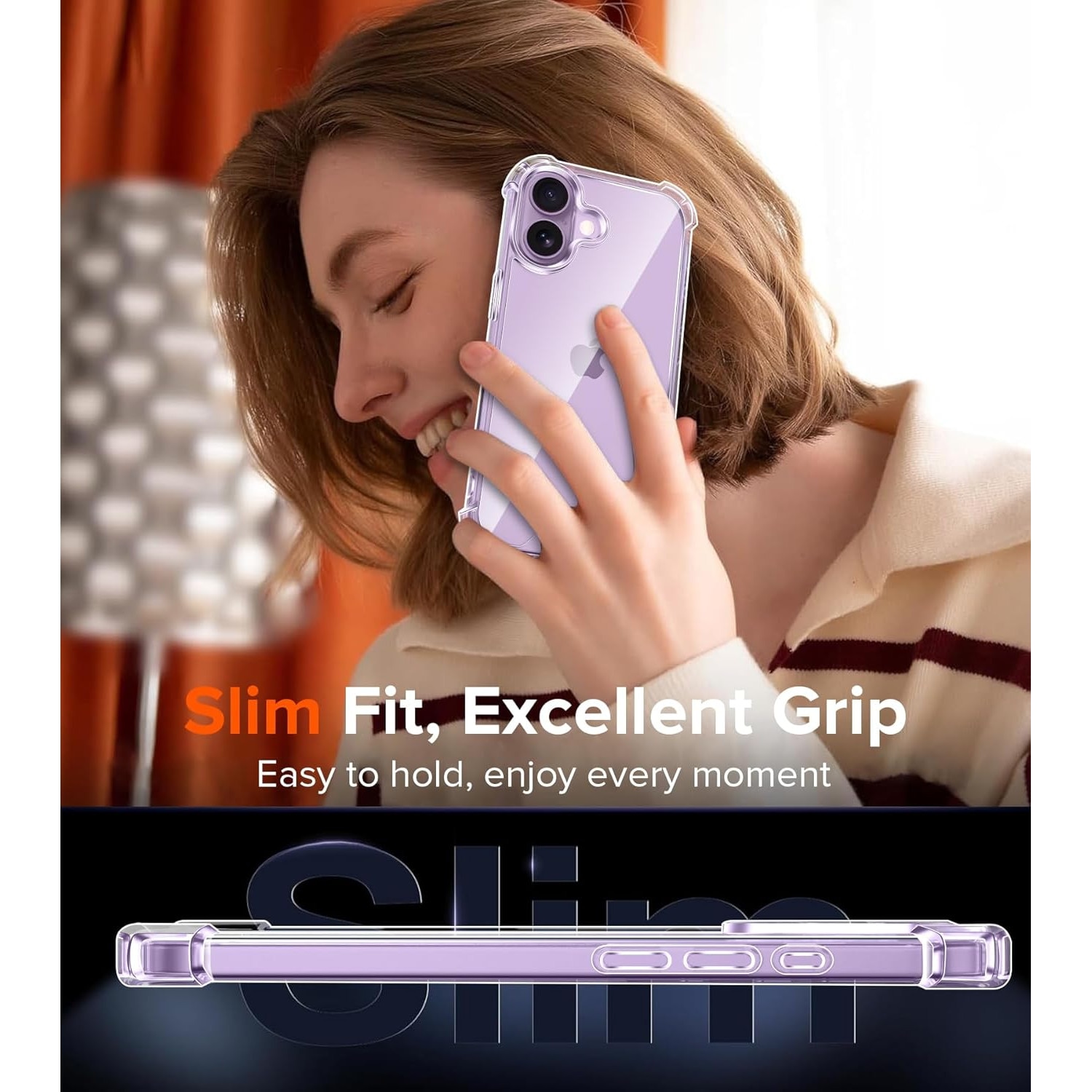 Husa de protectie compatibila cu Apple iPhone 17, Antisoc din silicon, Transparent