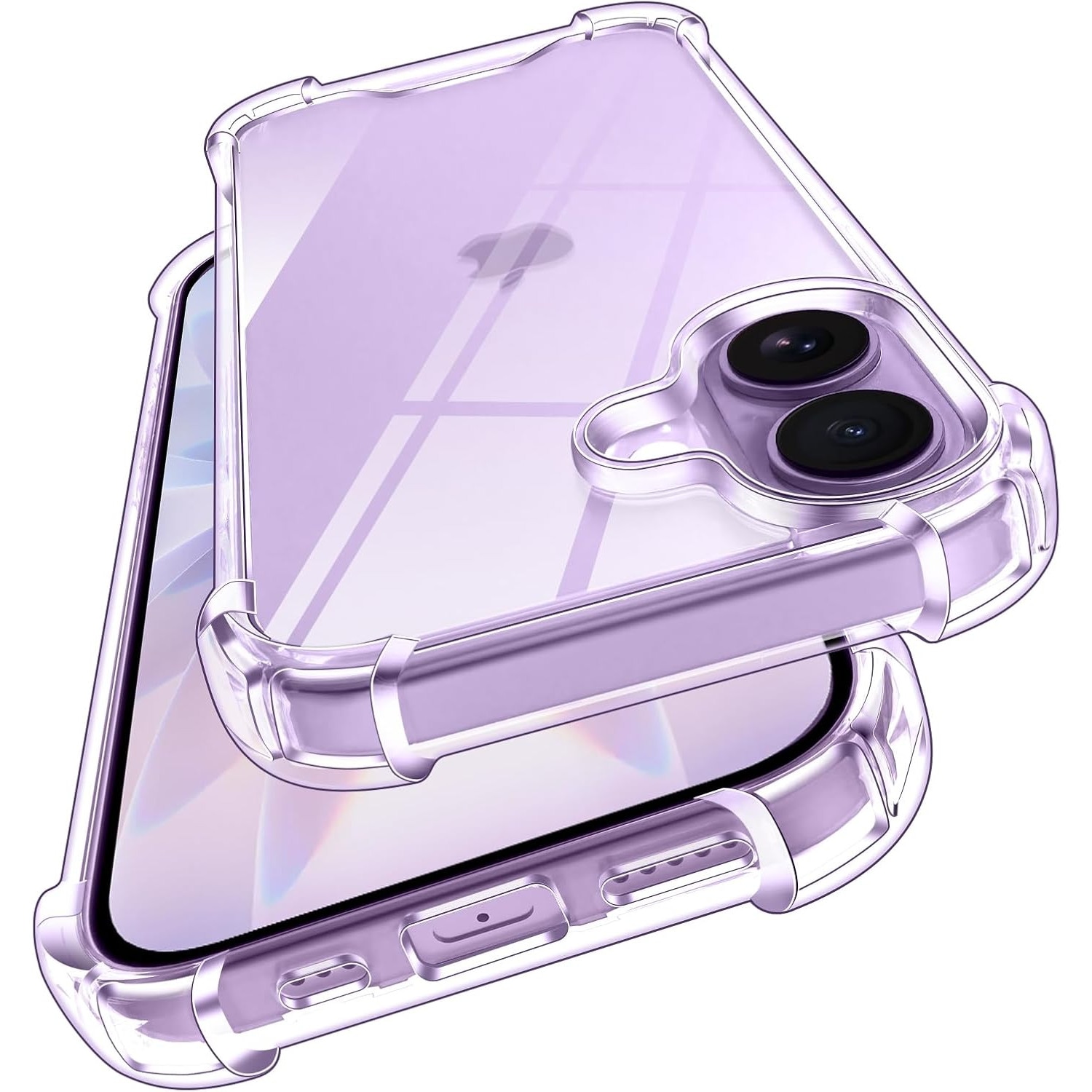 Husa de protectie compatibila cu Apple iPhone 17, Antisoc din silicon, Transparent