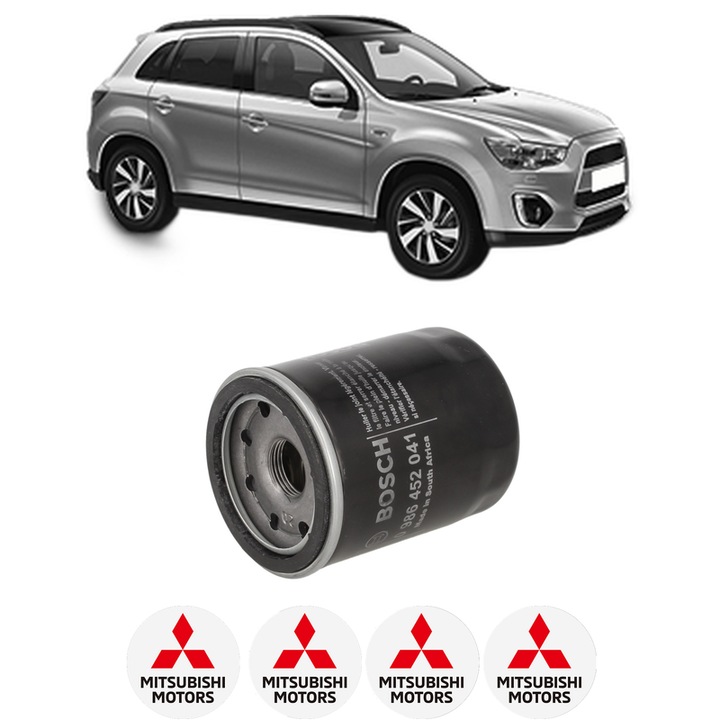Filtru ulei MITSUBISHI ASX (GA_W_) 1.8 DI-D (GA6W) din 2010 KW 110 CP 150 CMC 1798, auto, Bosch, 4x Stickere auto cu MITSUBISHI