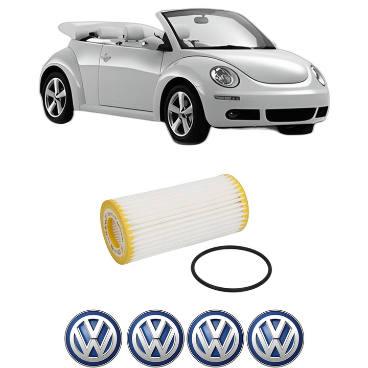 Filtru ulei Volkswagen BEETLE Convertible (5C7, 5C8) 2.0 TSI din 2014-2018 KW 162 CP 220 CMC 1984, auto, Bosch, 4x Stickere auto cu Volkswagen