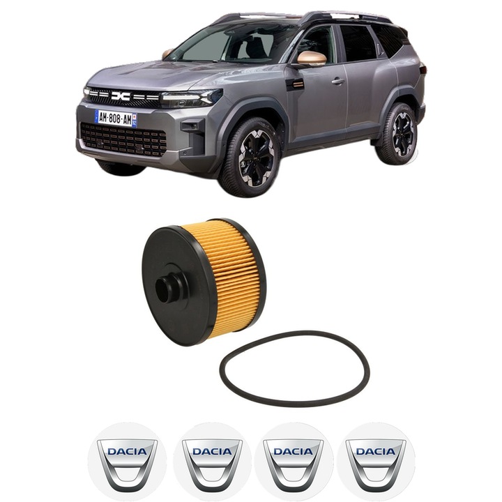 Filtru ulei DACIA BIGSTER 1.2 TCe 130 4x4 (RYMW) din 2024 KW 96 CP 131 CMC 1199, auto, Bosch, 4x Stickere auto cu DACIA