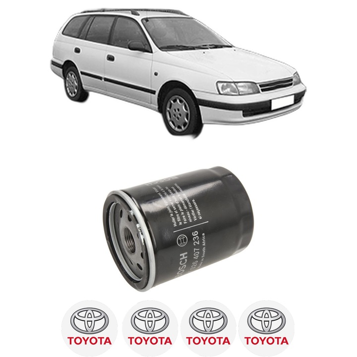 Filtru ulei TOYOTA CARINA E VI Sportswagon (_T19_) 1.6 GLI (AT190_, AT190R) din 1993-1997 KW 79 CP 107 CMC 1587, auto, Bosch, 4x Stickere auto cu TOYOTA
