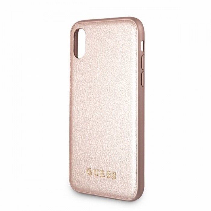 Husa de protectie spate GUESS Iridescent, Apple iPhone X, Piele, Roz Auriu