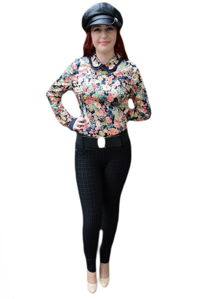 Pantaloni moderni cu buzunare apretate , D&J Exclusive, Negru