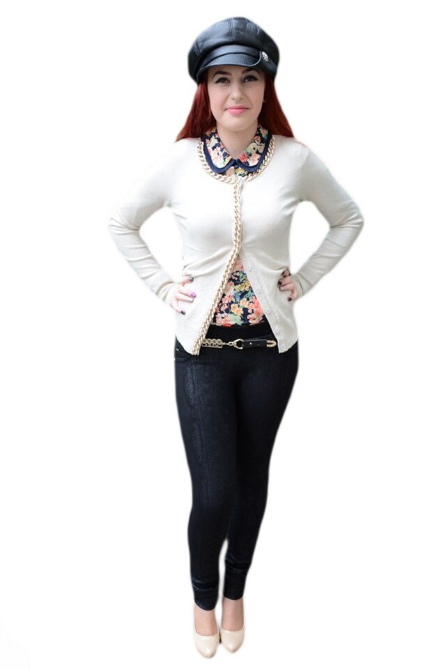 Pantaloni tineresti, tesatura usor elastica , D&J Exclusive, Negru