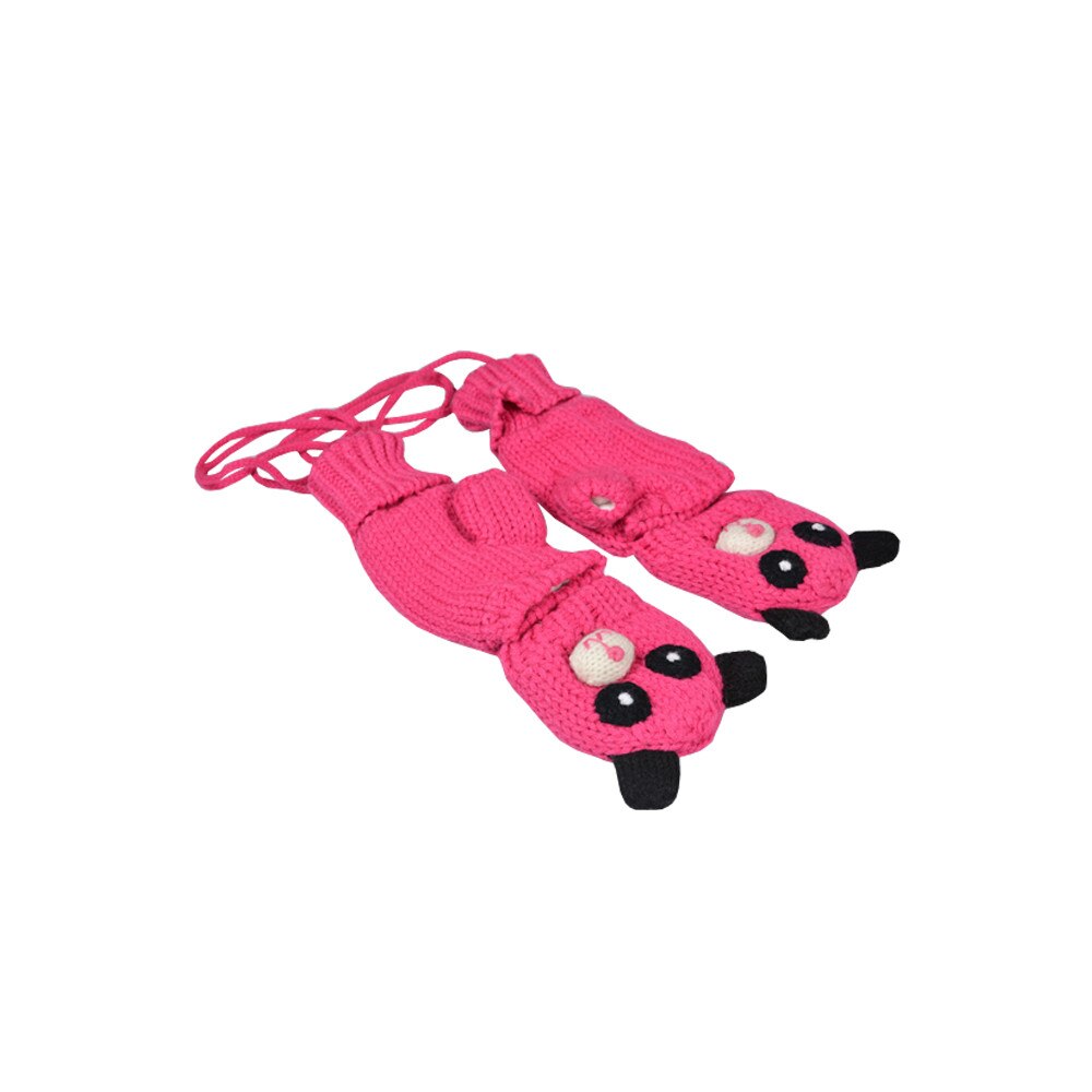 Manusi tricotate copii, Maxx, model ursulet, Roz, XS INTL