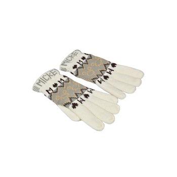 Manusi tricotate copii, Maxx, model Mickey Mouse, Alb, L INTL Manusi tricotate copii, Maxx, model Mickey Mouse, Alb, L INTL