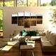 Set Tablouri Muilticanvas 5 Piese Vintage Aspect Retro Fire de iarba 110 x 200 cm