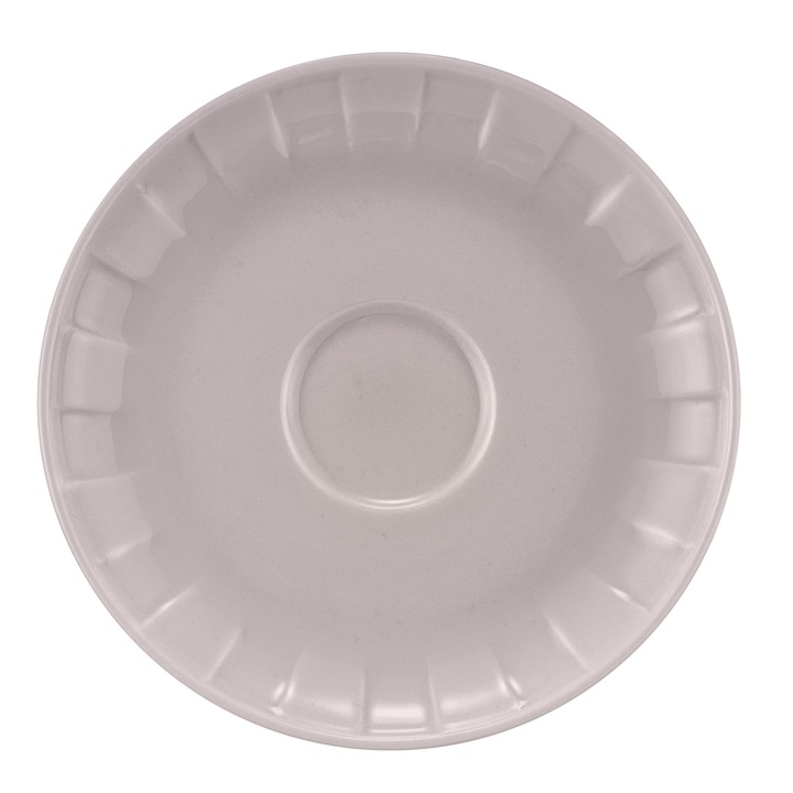 Farfurioara suport ceasca Ambition Ligne, 15.5cm, portelan, gri
