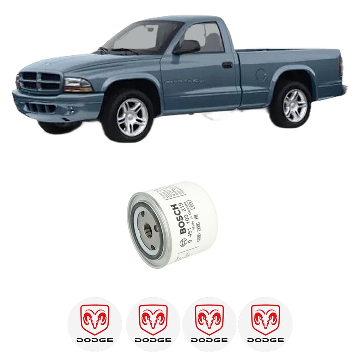 Filtru ulei DODGE DAKOTA 4.7 AWD din 2003 KW 172 CP 234 CMC 4701, auto, Bosch, 4x Stickere auto cu DODGE