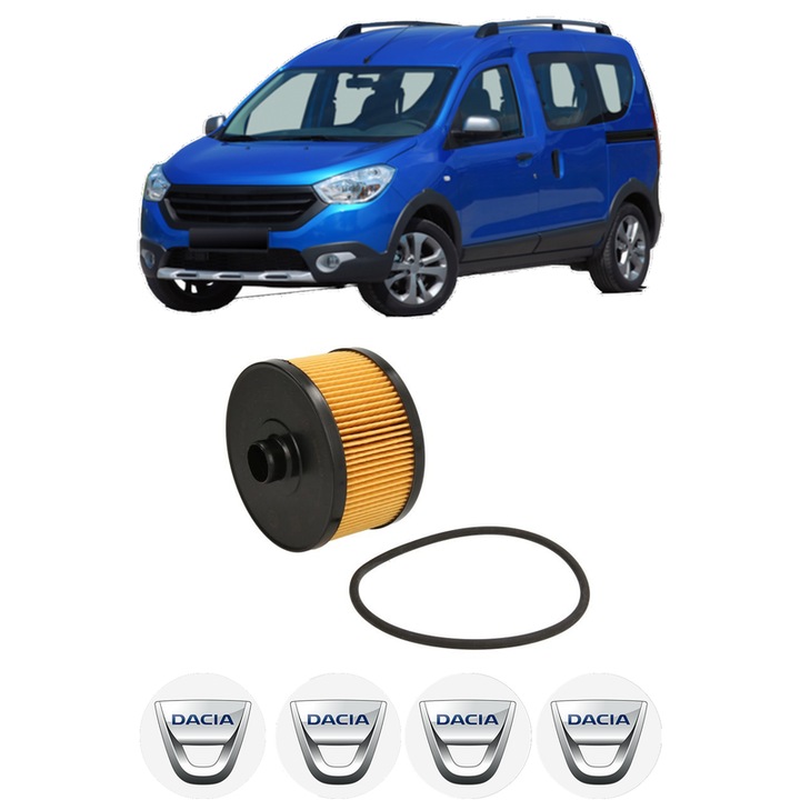 Filtru ulei DACIA DOKKER MPV (KE_) 1.3 TCe 100 (KENU) din 2019-2021 KW 75 CP 102 CMC 1332, auto, Bosch, 4x Stickere auto cu DACIA