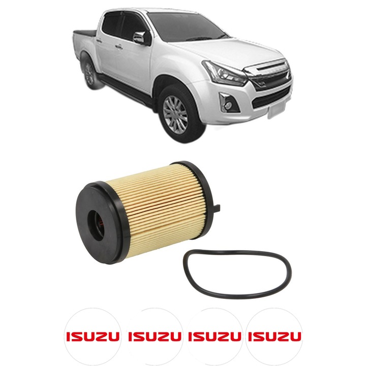Filtru ulei ISUZU D-MAX III (TFR, TFS) 1.9 DDI (TFR87) din 2019 KW 120 CP 163 CMC 1898, auto, Bosch, 4x Stickere auto cu ISUZU