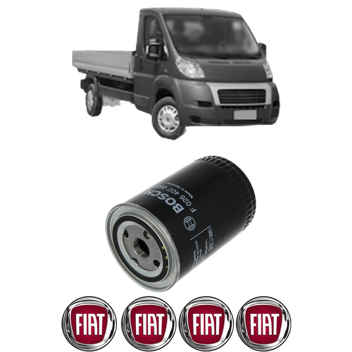 Filtru ulei FIAT DUCATO Platform/Chassis (250_) 120 Multijet 2, 3 D din 2006 KW 88 CP 120 CMC 2287, auto, Bosch, 4x Stickere auto cu FIAT