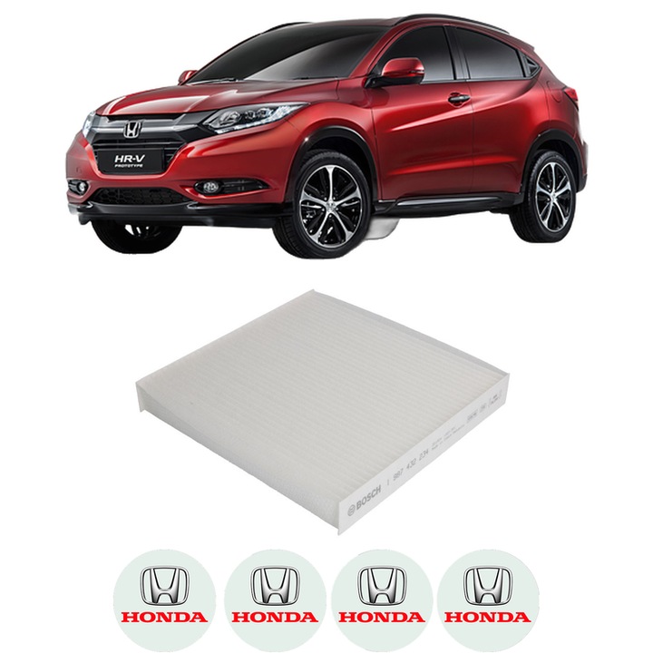 Filtru habitaclu polen HONDA HR-V (RU) 1.5 (RU1) din 2015 KW 88 CP 120 CMC 1497, Auto, Bosch, 4x Stickere auto cu HONDA
