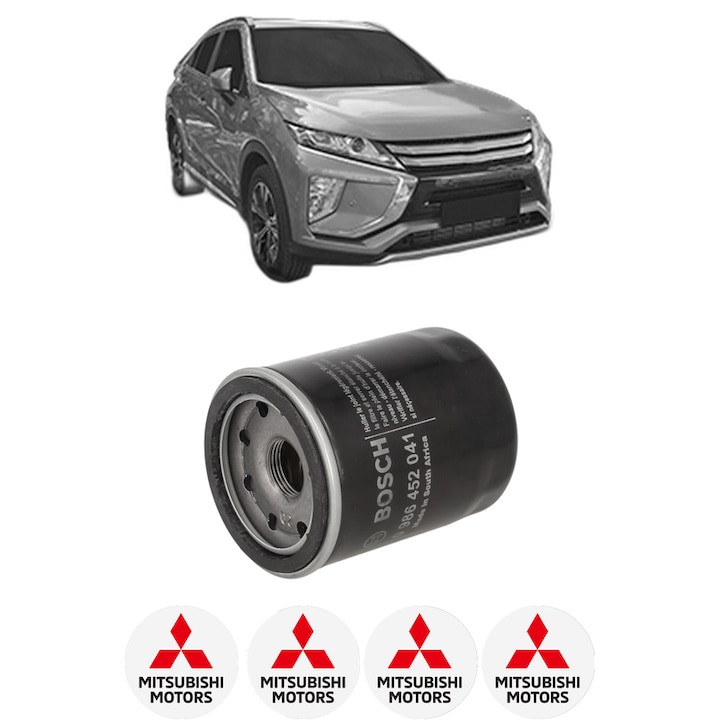 Filtru ulei MITSUBISHI ECLIPSE CROSS (GK_, GL_) Plug-in Hybrid 4WD (GL3W) din 2021 KW 138 CP 188 CMC 2360, auto, Bosch, 4x Stickere auto cu MITSUBISHI