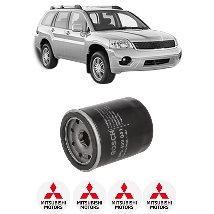 Filtru ulei MITSUBISHI ENDEAVOR (D8_W, D7_W) 3.8 4WD din 2003-2011 KW 160 CP 218 CMC 3828, auto, Bosch, 4x Stickere auto cu MITSUBISHI