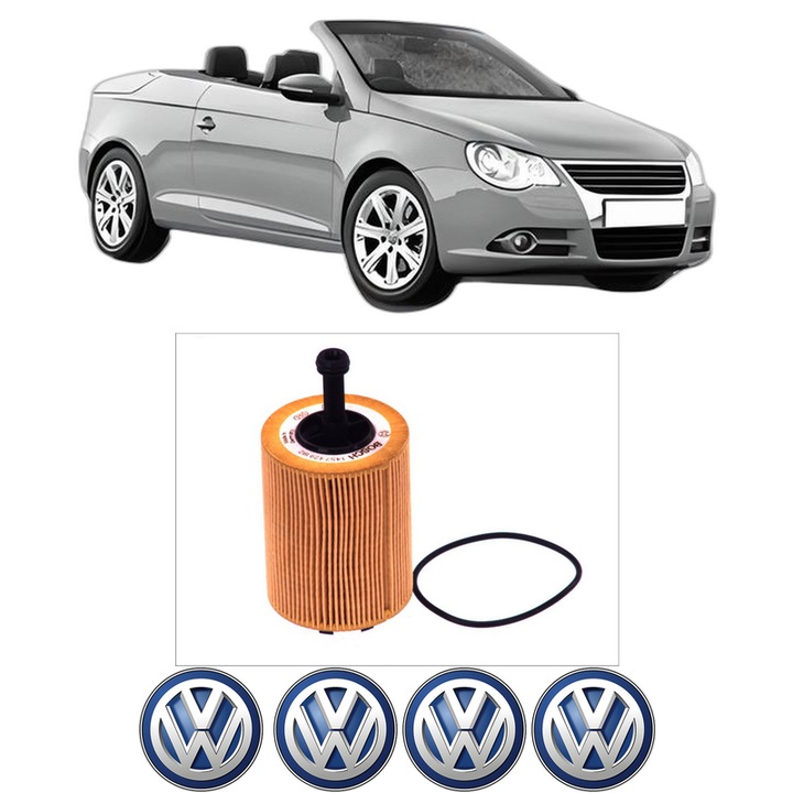 Filtru ulei Volkswagen EOS (1F7, 1F8) 2.0 TDI din 2006-2008 KW 103 CP 140 CMC 1968, auto, Bosch, 4x Stickere auto cu Volkswagen