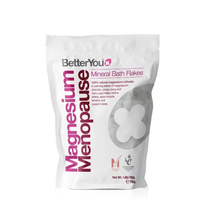 Flori de baie Magnesium Menopause BetterYou, 750 g, amestec de magneziu, ylang-ylang, salvie