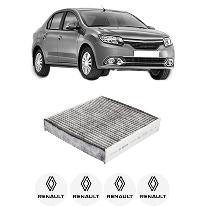 Filtru habitaclu polen Carbon RENAULT LOGAN/STEPWAY II (L8_) 1.2 din 2013 KW 55 CP 75 CMC 1149, Auto, Bosch, 4x Stickere auto cu RENAULT